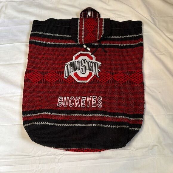 Ohio state Buckeyes backpack rucksack red black cinch sack - Picture 1 of 6